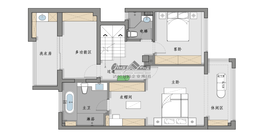 賞·析|300㎡輕法混搭風(fēng)，時(shí)尚溫馨感拉滿！